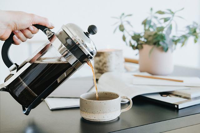 BKI coffee in a french press